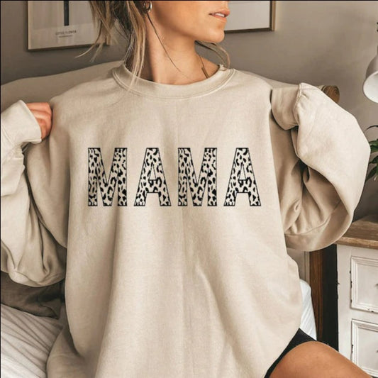 💕Leopard Print Mama Sweatshirt,Gifts for Mom